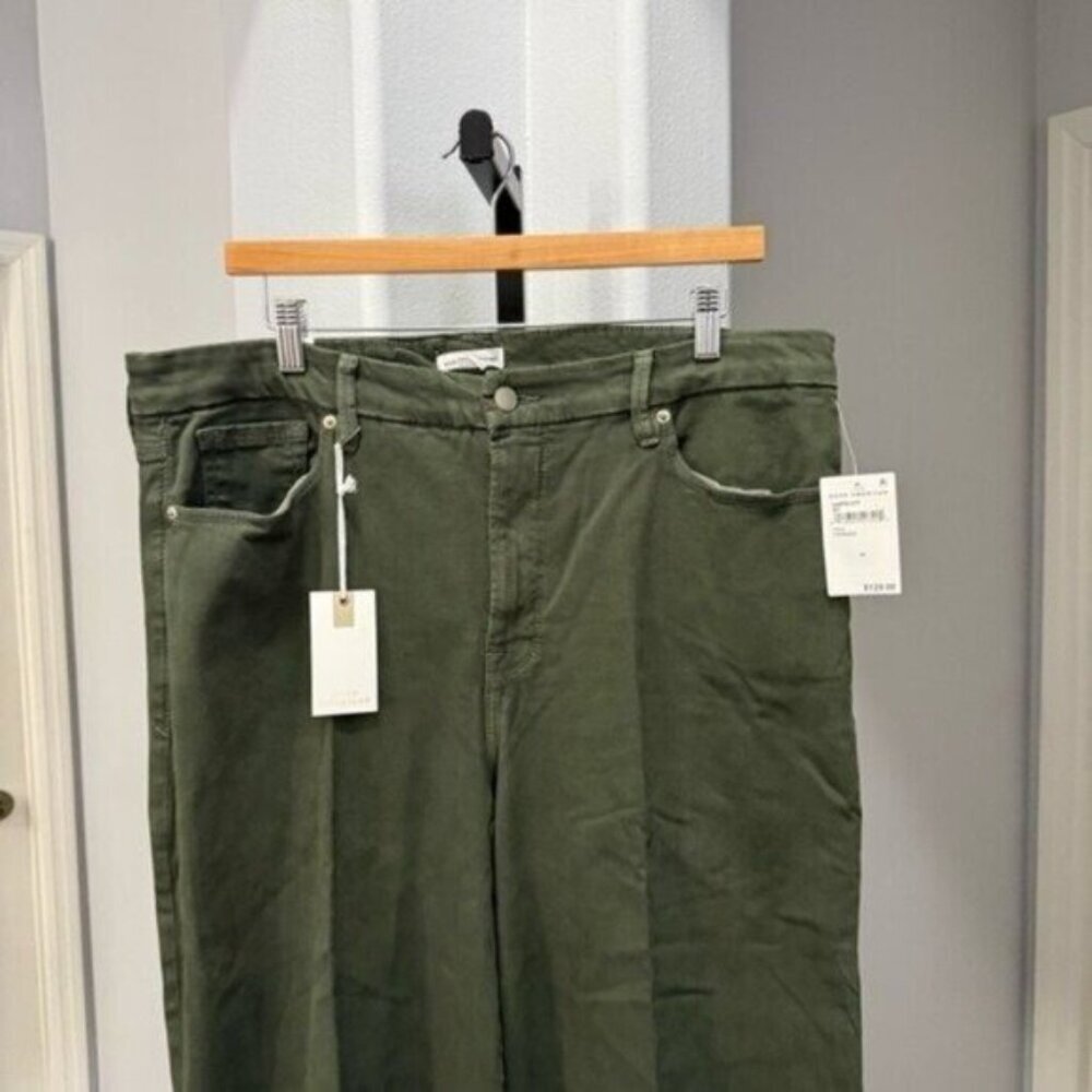 Good American Women's Size 18 Green Good Waist‎ Palazzo Wide Leg Pant Jeans - Picture 3 of 11